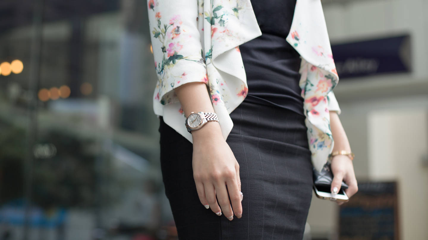 Samantha-Singapore-Banking-Skirt_Zara-Jacket_Bershka-Wallet_Chanel-Bangle_Cartier-Watch_Rolex-Shoes_Charles__Keith-04122015-2