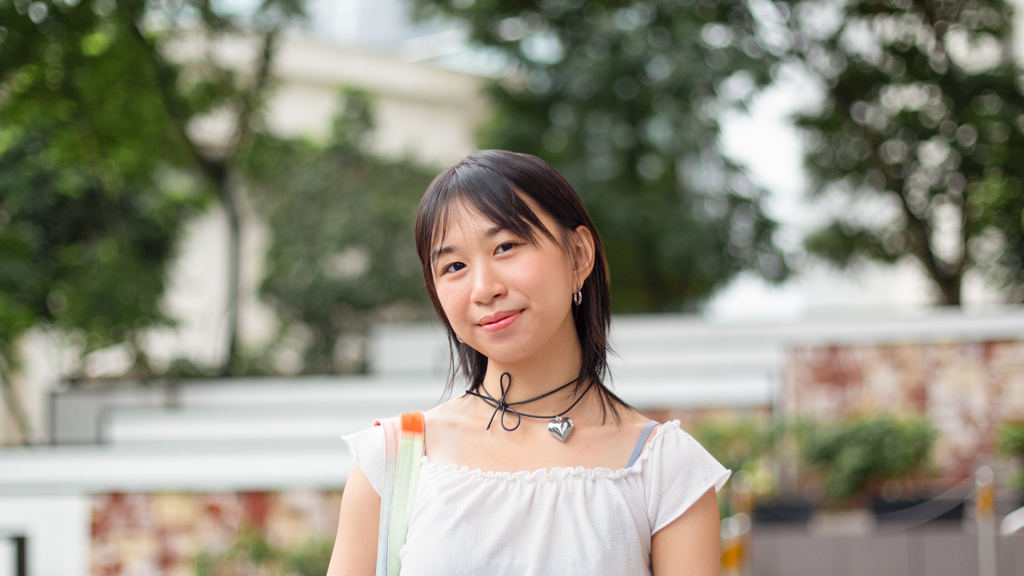 Natalie-Student-Top_Lucky_Plaza-Skirt_Lucky_Plaza-Shoes_Carousell-Bag_Tyler_McGillivary-Necklace_Shopee-Earrings_Plain_Supplies-UNIFORM-08082023-1