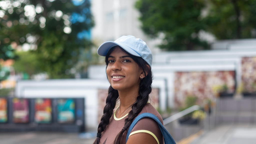 Ankita-Indian-Plant_Scientist-Cap_Ralph_Lauren-Top-ASOS-Bottoms_Singapore-Shoes_Nike-Bracelets_India-1
